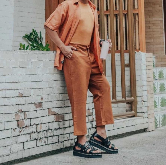 Men's Dr. MARTENS TERRY LEATHER STRAP SANDALS - Picture 2 of 16